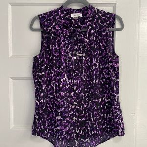 Calvin Klein purple leopard print blouse